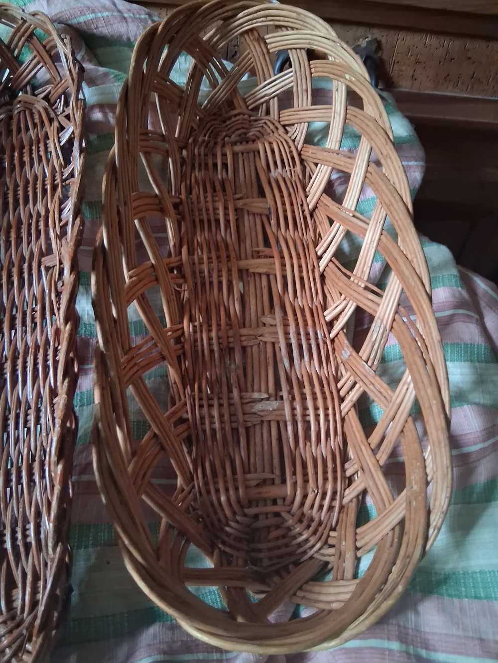 Woven Rattan Bread Baguette Basket - Brown